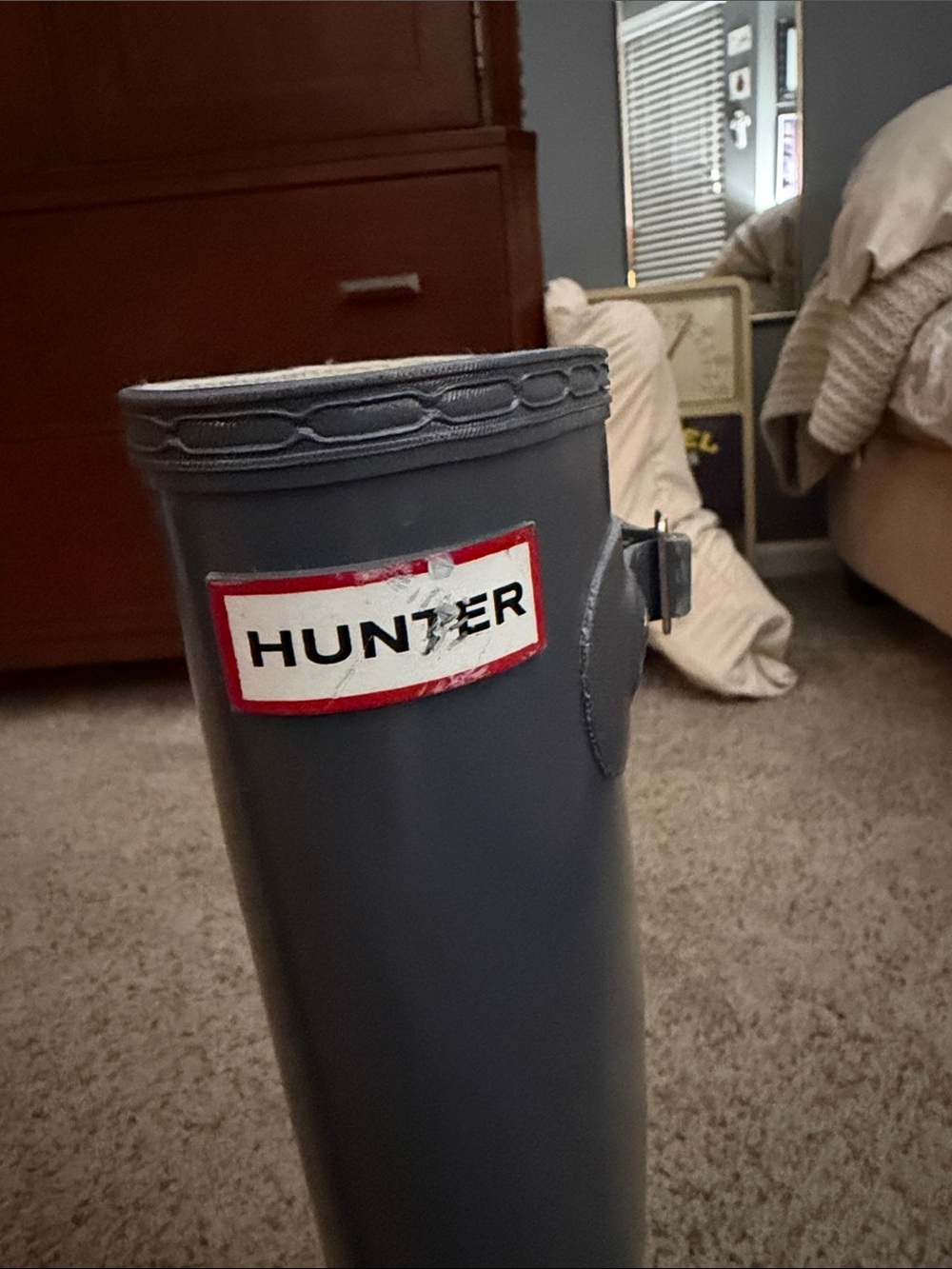 Hunter Tall Gloss Rain Boots in Gray - Picture 3 of 8